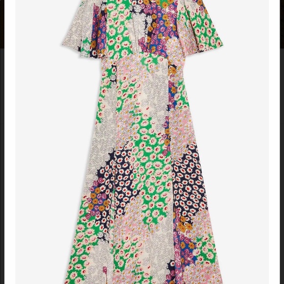 Floral Midi Dress with Open Back and slits - Picture 3 of 11